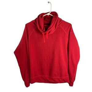 Nike Red Sweatshirt Womens Small Cowl Neck Long Sleeve Pullover Athletic Top